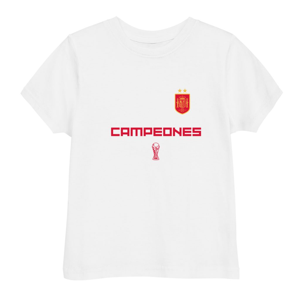 Camiseta Infantil Mundial Fútbol España Campeones Copa (2-6 años)
