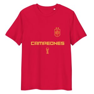 Camiseta Adulto Unisex Mundial Fútbol España Campeones Copa