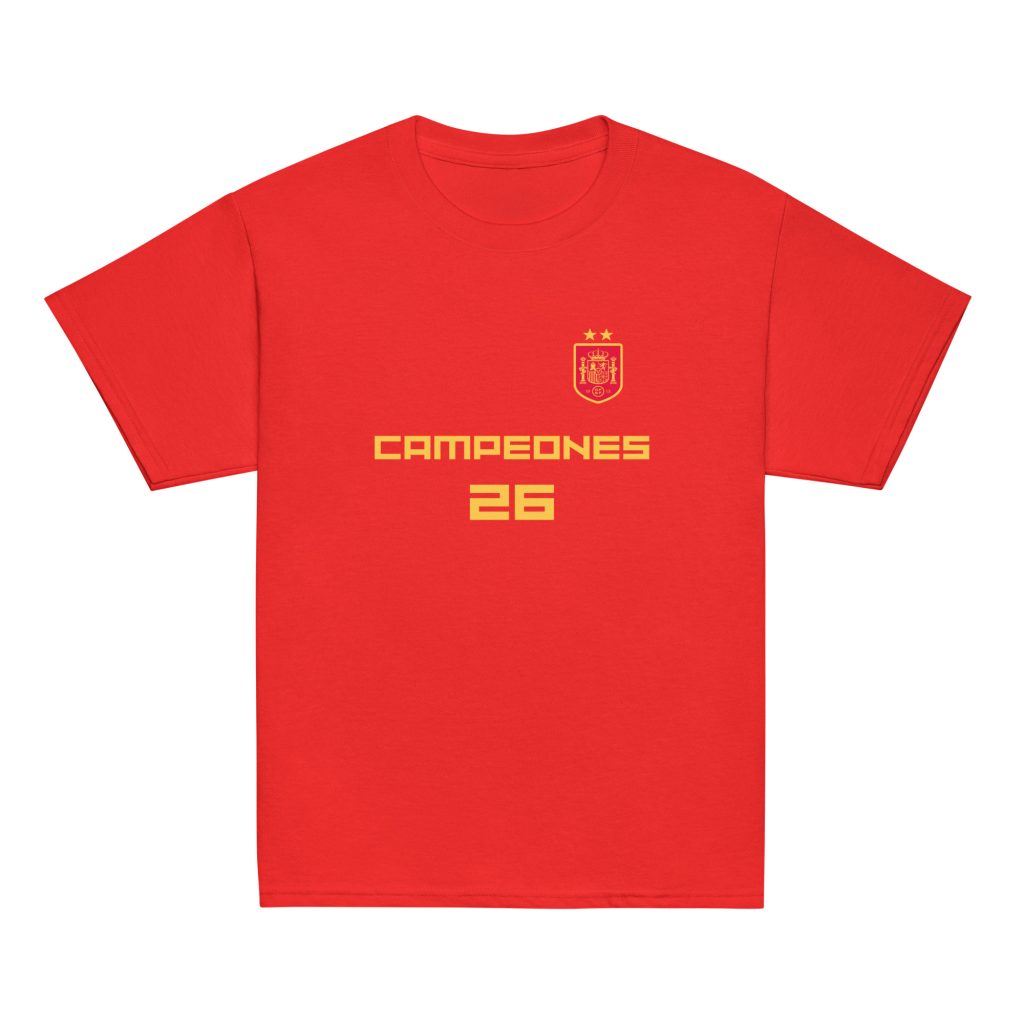 Camiseta Adolescente Mundial Fútbol España Campeones 2026
